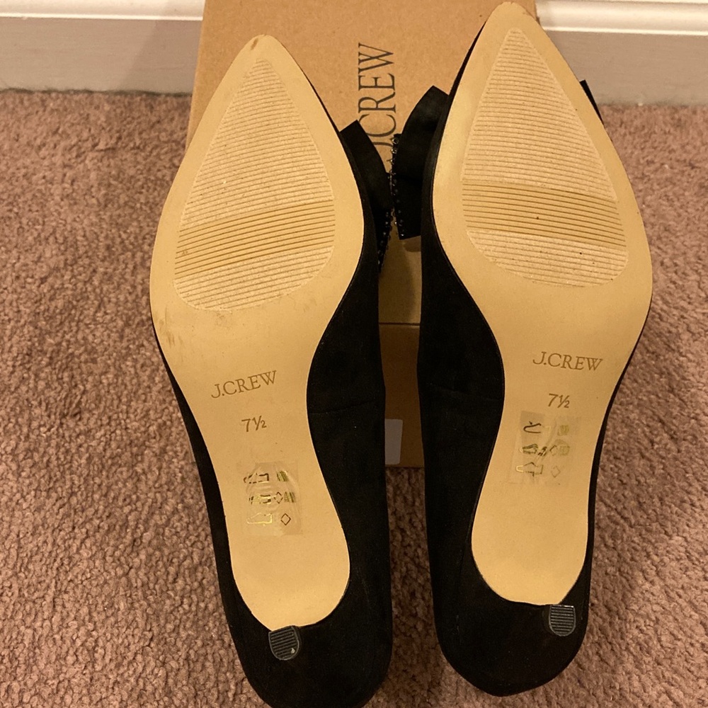 JCrew Factory rhinestone bow heels - Picture 7 of 7